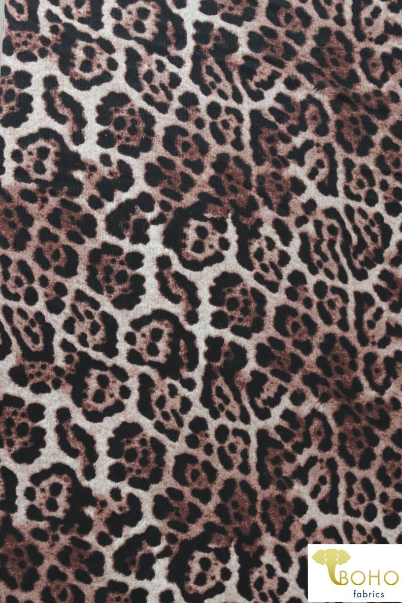 Jaguar in Brown, Lightly Brushed Sweater Knit. PRSW-116 - Boho Fabrics