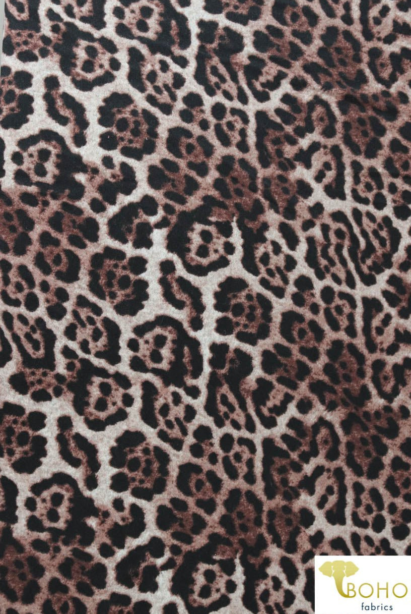 Jaguar in Brown, Lightly Brushed Sweater Knit. PRSW-116 - Boho Fabrics