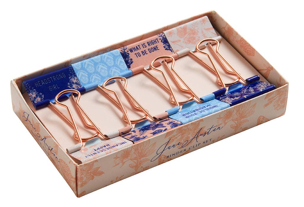 Jane Austen: Floral Patterns Binder Clips (Set of 8) - Boho Fabrics - 