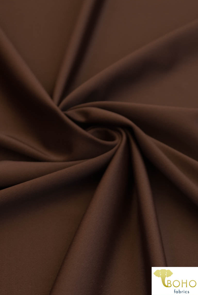 Java Brown, Solid Swim Knit Fabric. - Boho Fabrics