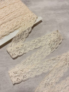 Jolie Light Beige Vintage Lace Trim, 1.5” Sold by the Yard (Trim - 104) - Boho Fabrics - Trims