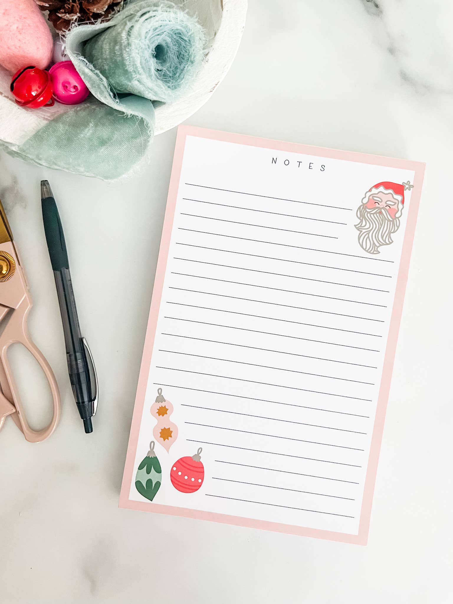 Jolly Christmas Notepad - 75 sheets - Boho Fabrics - Stationary