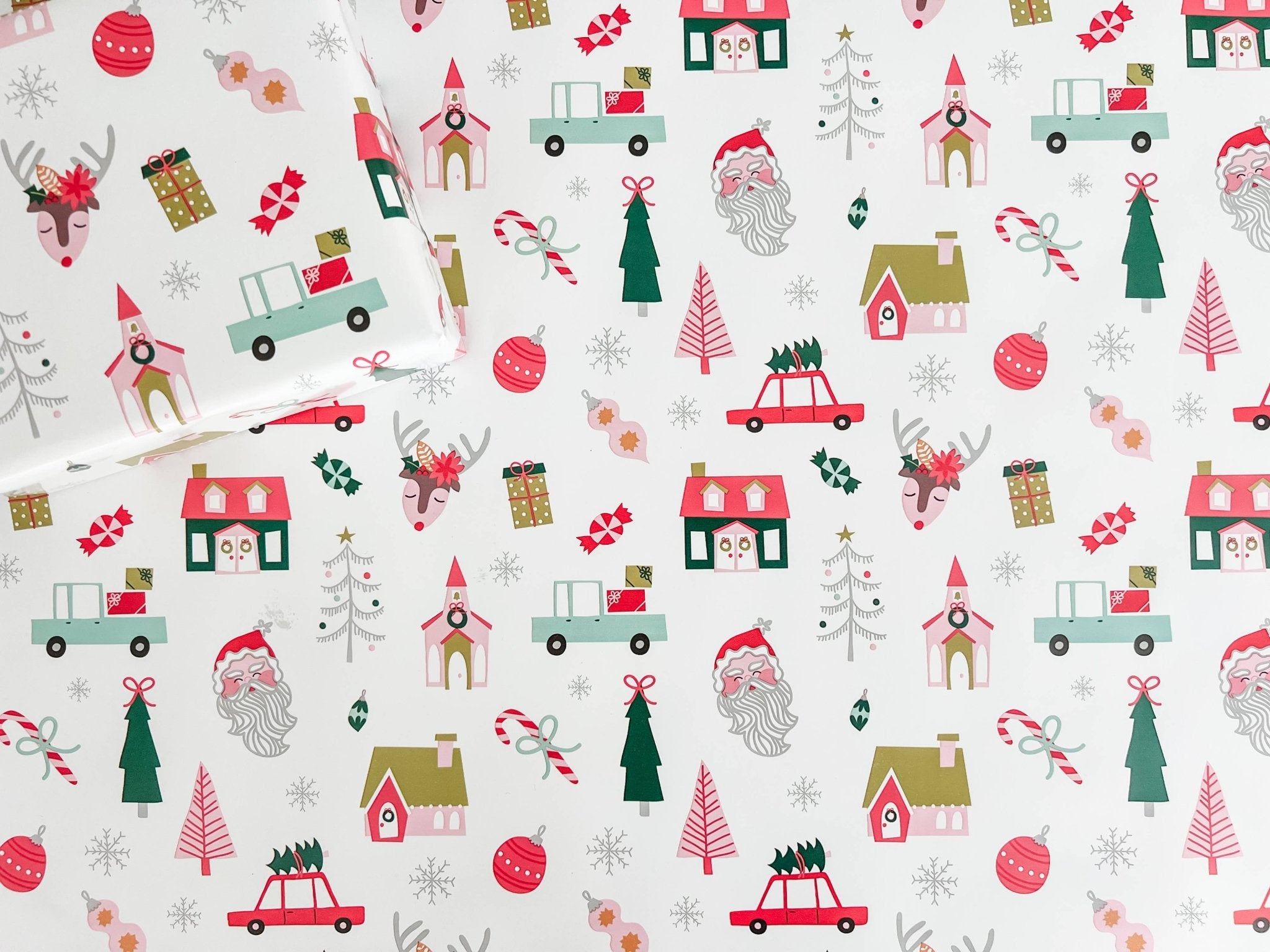 Jolly Christmas Wrapping Paper Roll - Boho Fabrics - 