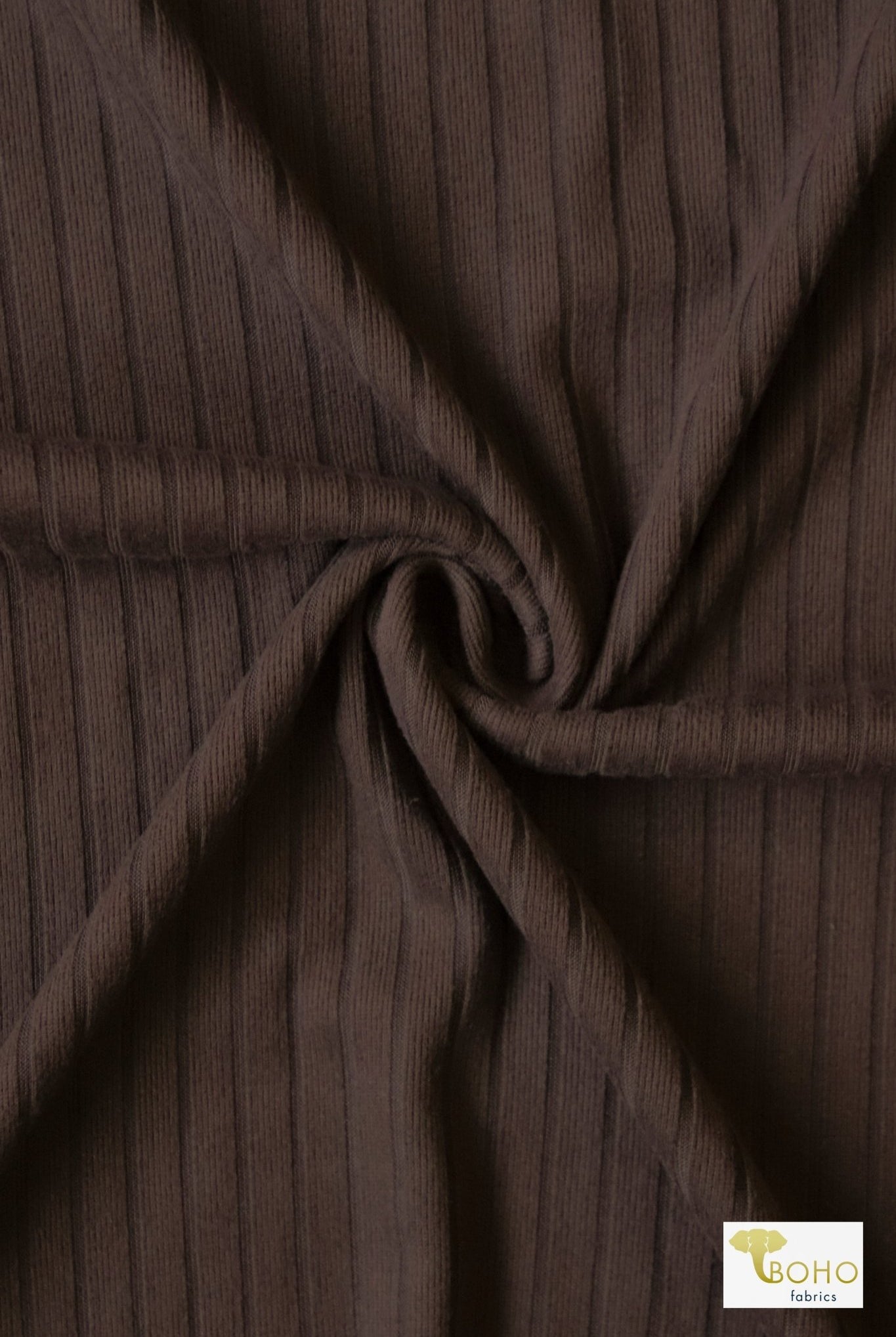 Kahlua Brown Yummy, 8x3 Rib Knit Fabric - Boho Fabrics