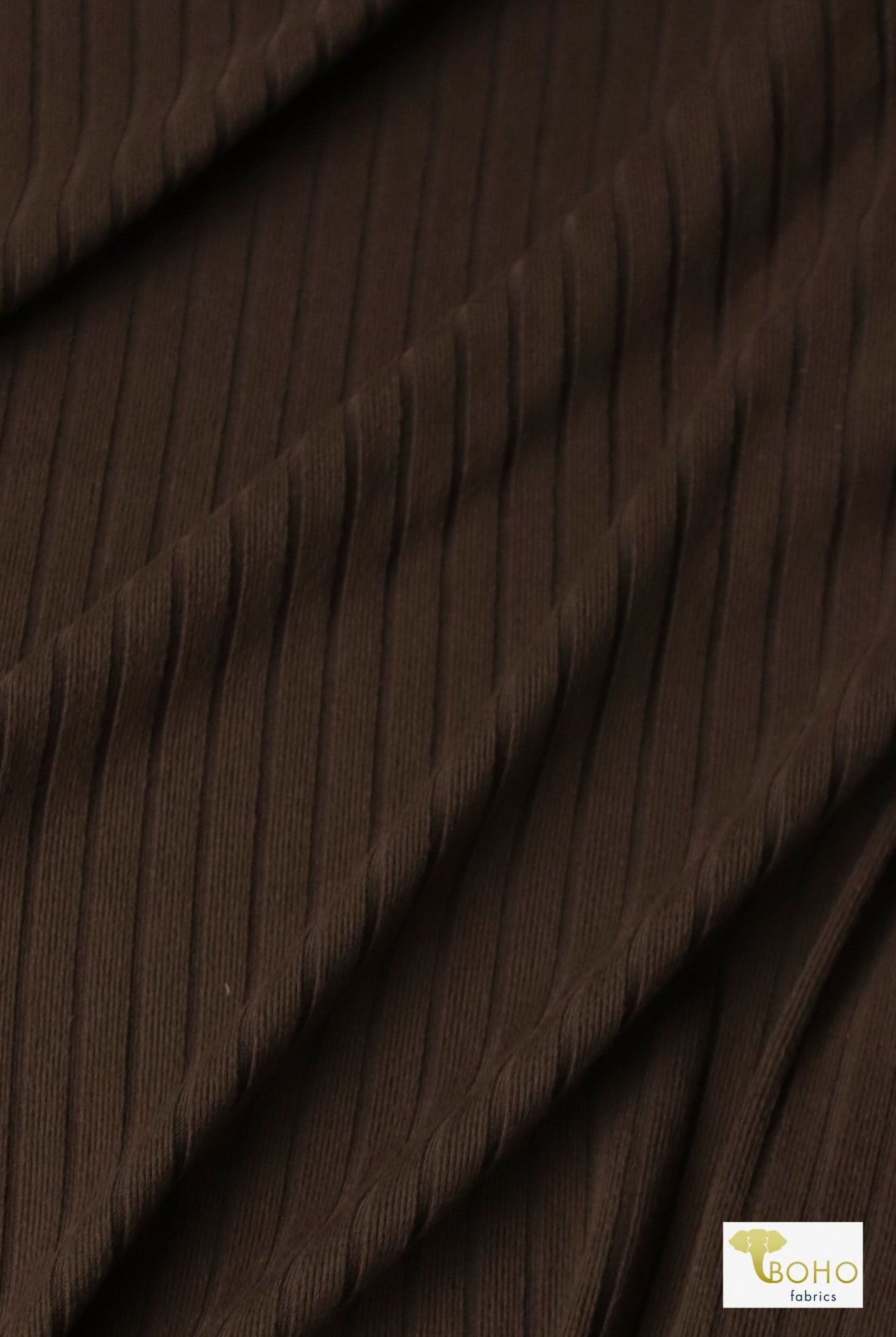 Kahlua Brown Yummy, 8x3 Rib Knit Fabric - Boho Fabrics