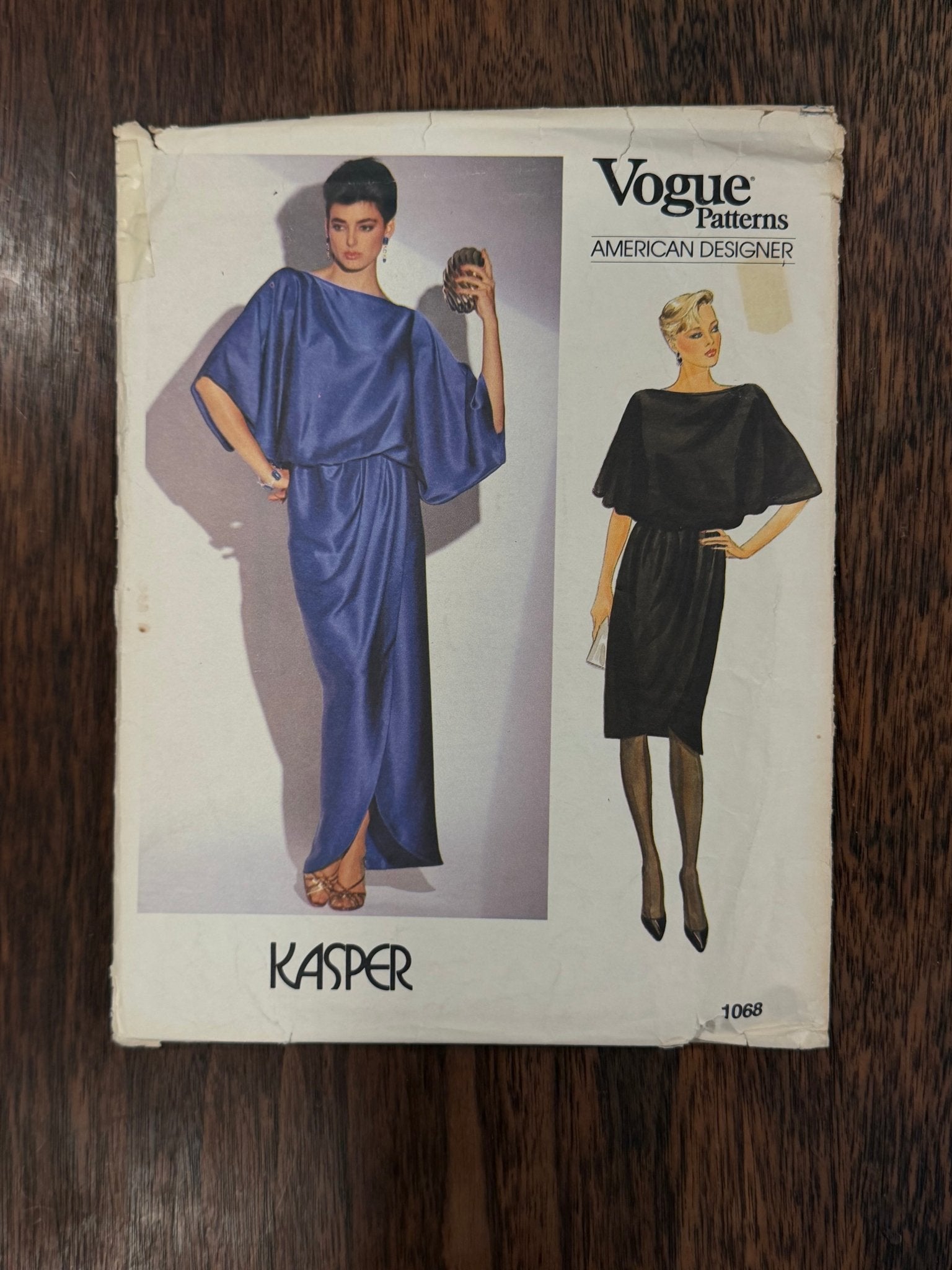Kasper | Vogue American Designer Sewing Pattern #1068 — Blouson Top & Wrap Skirt, Size 12, Vintage 1983 - Boho Fabrics - Sewing Patterns