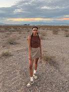 Key Weave in Taupe, Stretch Woven Fabric - Boho Fabrics - Suiting, Woven Fabric?