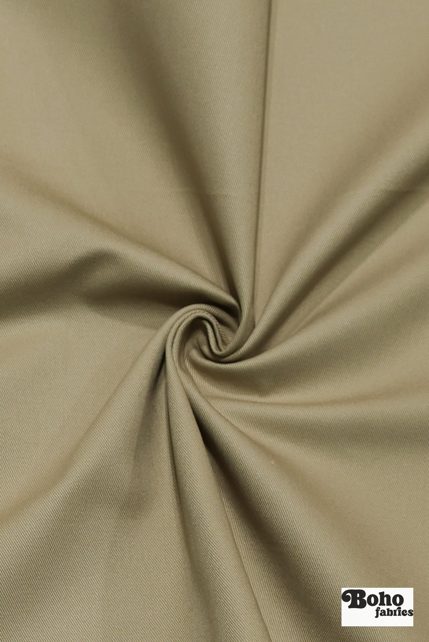 Khaki Cotton Twill Woven Fabric - Boho Fabrics - Twill, Woven