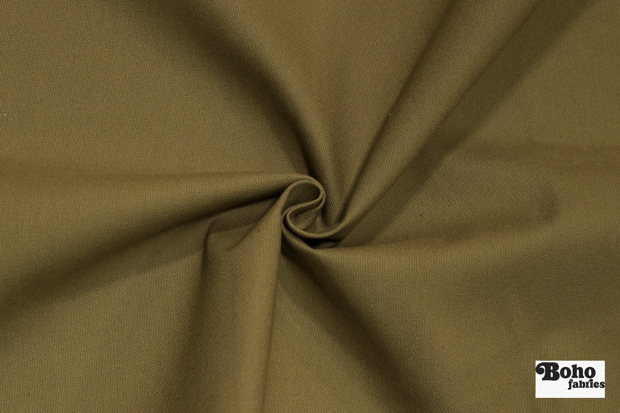 Khaki, Deadstock Cotton Duck Canvas Woven Fabric - Boho Fabrics - Canvas Fabric