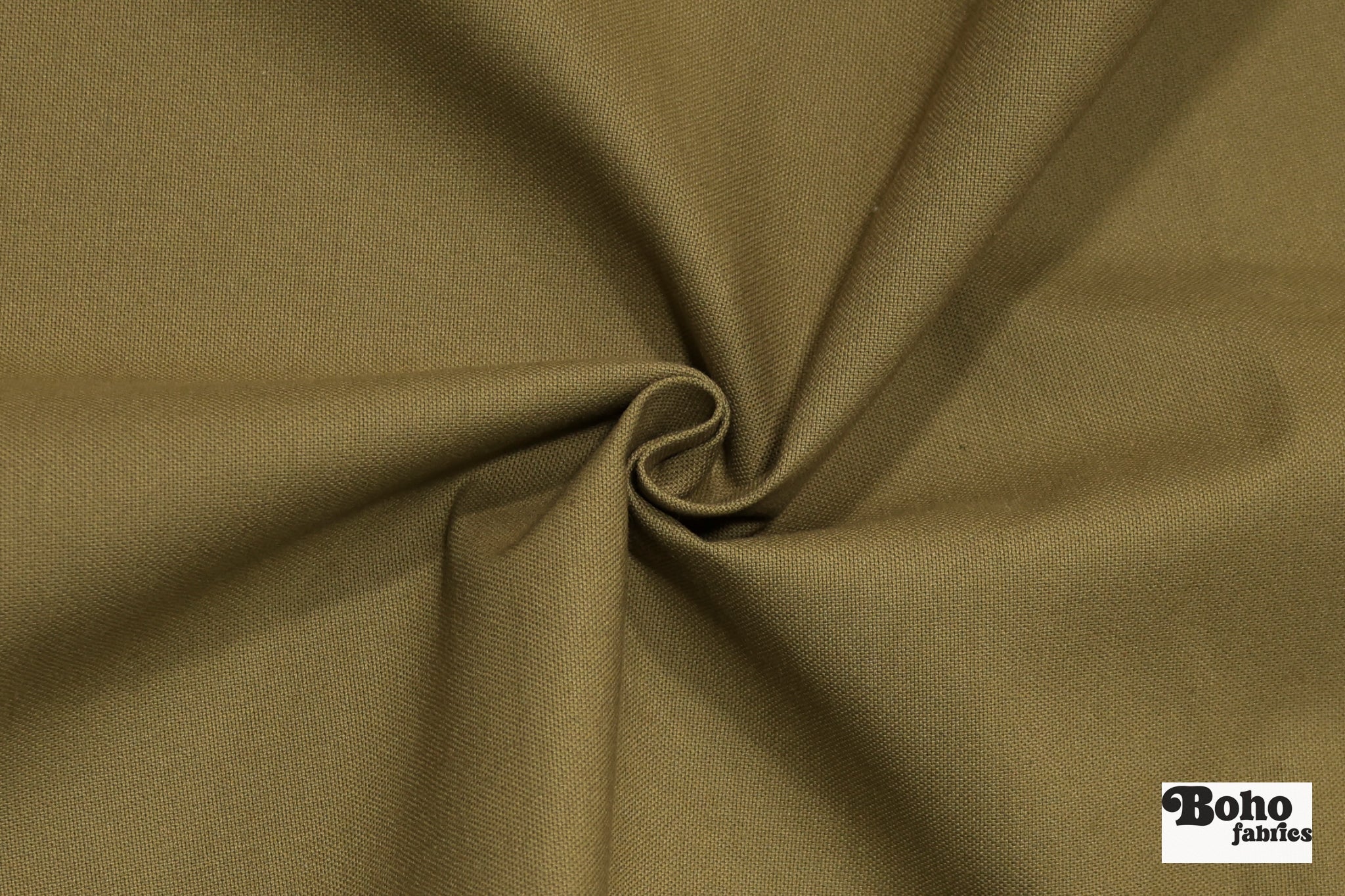 Khaki, Deadstock Cotton Duck Canvas Woven Fabric - Boho Fabrics - Canvas Fabric