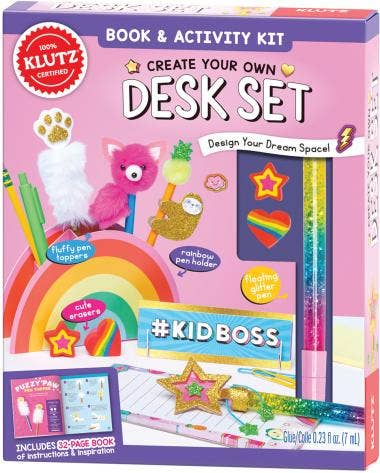 KLUTZ Create Your Own Desk Set Craft Kit - Boho Fabrics - Art & Craft Kits