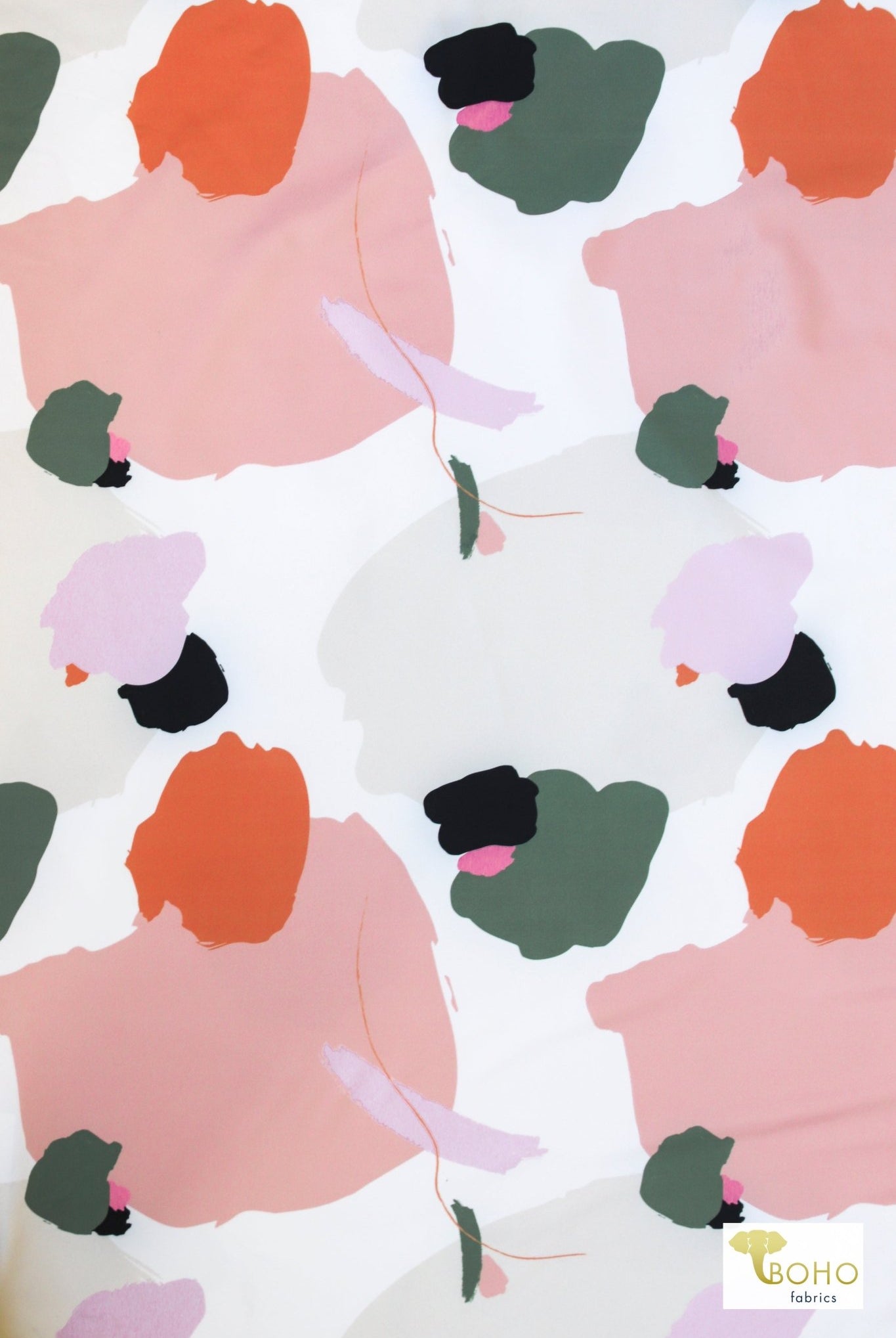 Koi Pond Abstract, Swim Print Knit Fabric - Boho Fabrics