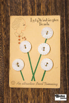Lady Washington Vintage Mother of Pearl Button Card — 15mm White Buttons, Flower Bouquet Card, 1920's-1930's - Boho Fabrics - Buttons & Snaps