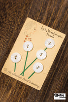 Lady Washington Vintage Mother of Pearl Button Card — 15mm White Buttons, Flower Bouquet Card, 1920's-1930's - Boho Fabrics - Buttons & Snaps