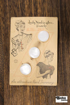 Lady Washington Vintage Mother of Pearl Button Card — 15mm White Shank Buttons, Illustrated Card, 1920's-1930's - Boho Fabrics - Buttons & Snaps