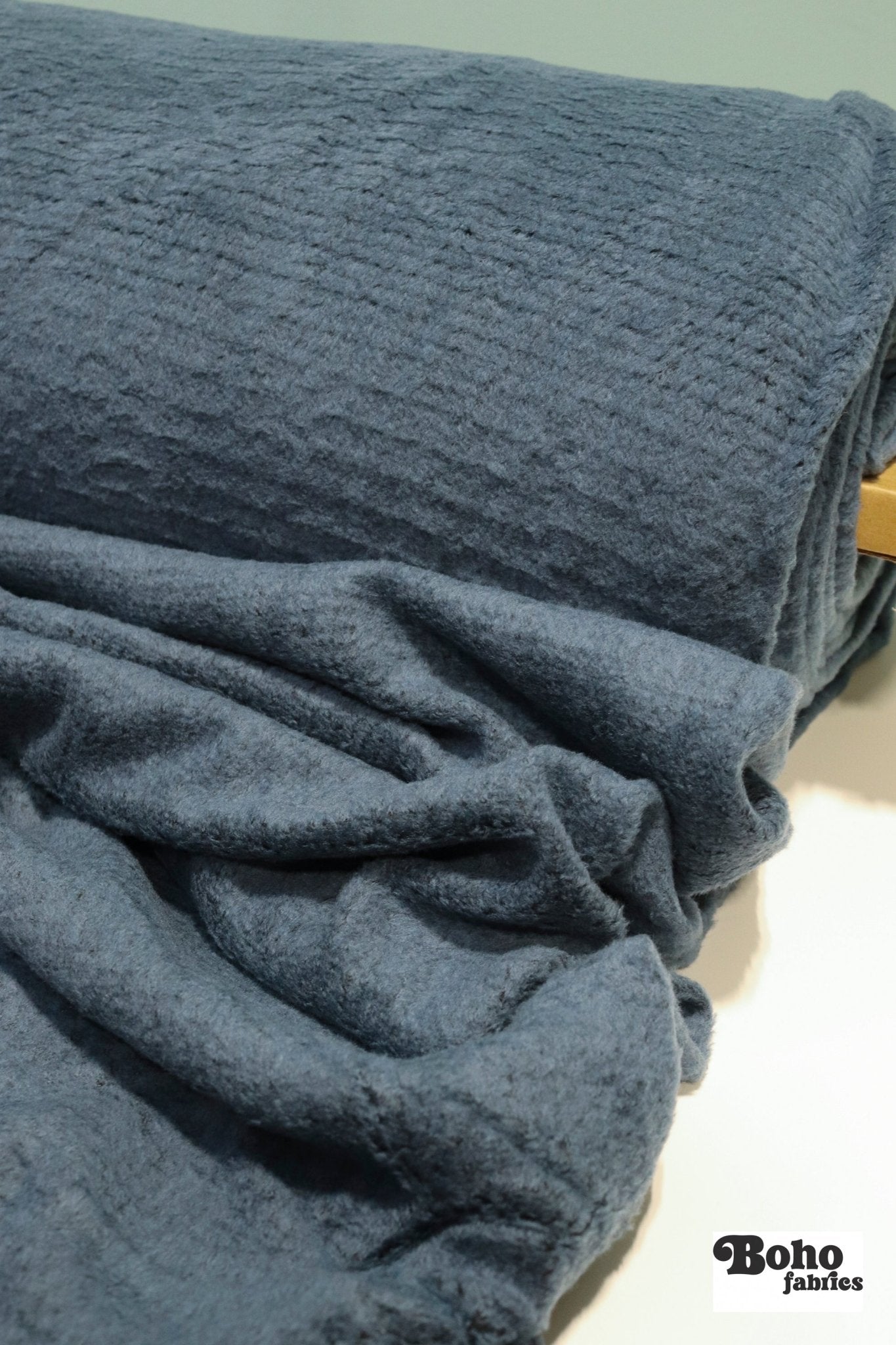 Lake Blue, Structured High Loft Double - Velour Fleece Fabric by Polartec 2nds - Boho Fabrics - Performance Fabrics