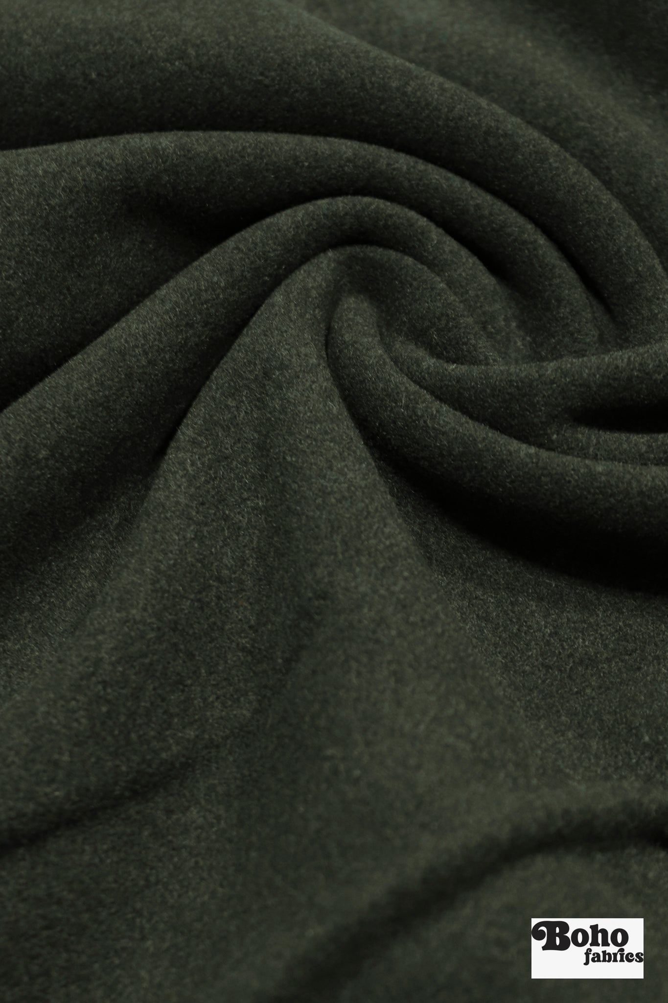 Last Cut - 2.625 Yards. Melange Army Green Italian Wool Coating Fabric - Boho Fabrics - Wool Coating, Woven