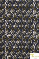 Last Cut! Earthy Batik on Navy. Rayon Woven Fabric. WV-116. - Boho Fabrics
