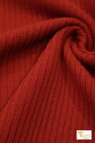 Last Cuts! 4x2 Cotton Rib Red Paprika, Cotton Rib Knit - Boho Fabrics