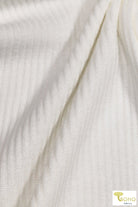 Last Cuts! Alyssum White, Ribbed Knit. RIB-147 - Boho Fabrics