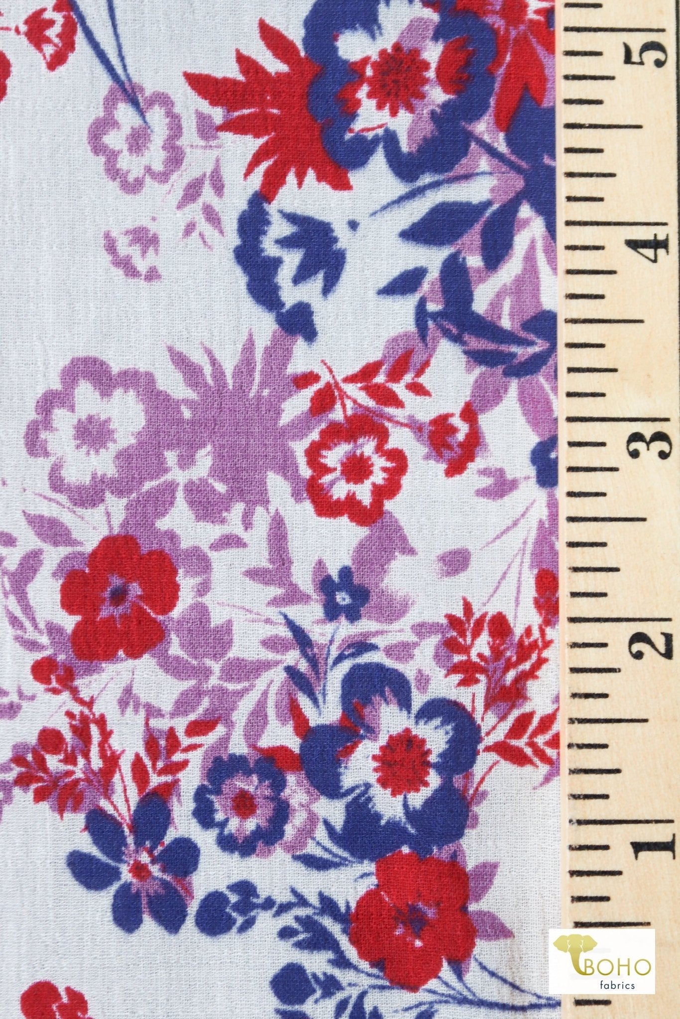 LAST CUTS! American Bloom, Cotton Lawn. Woven Print Fabric - Boho Fabrics