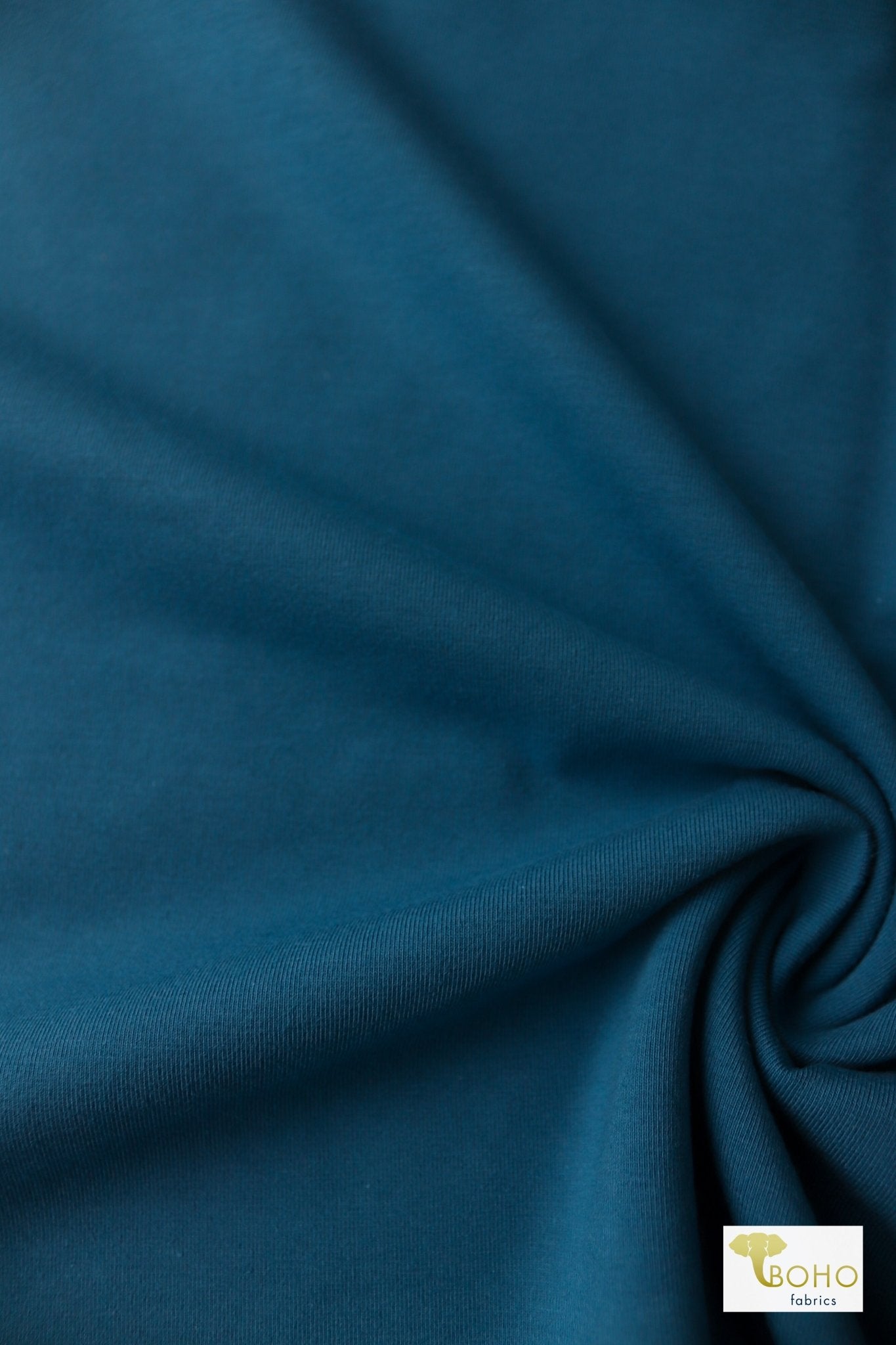 Last Cuts! Baleine Blue, Cotton Spandex Knit, 11 oz. - Boho Fabrics