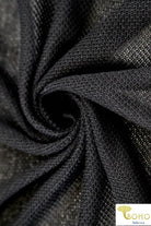 Last Cuts! Black "Cross Stitch" Loose Weave Sweater Knit Fabric. - Boho Fabrics