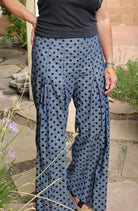 Last Cuts! Black Polka Dots on Indigo, Cotton Chambray Woven - Boho Fabrics - Chambray, Woven