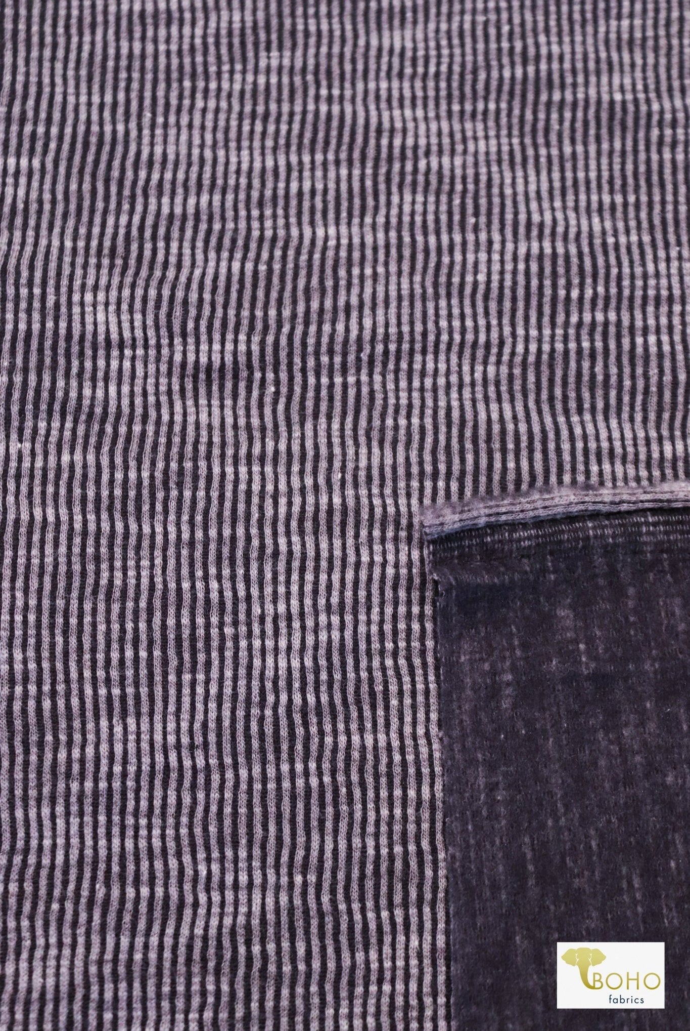 Last Cuts! Blue Violet Vintage, Brushed Rib Knit. - Boho Fabrics