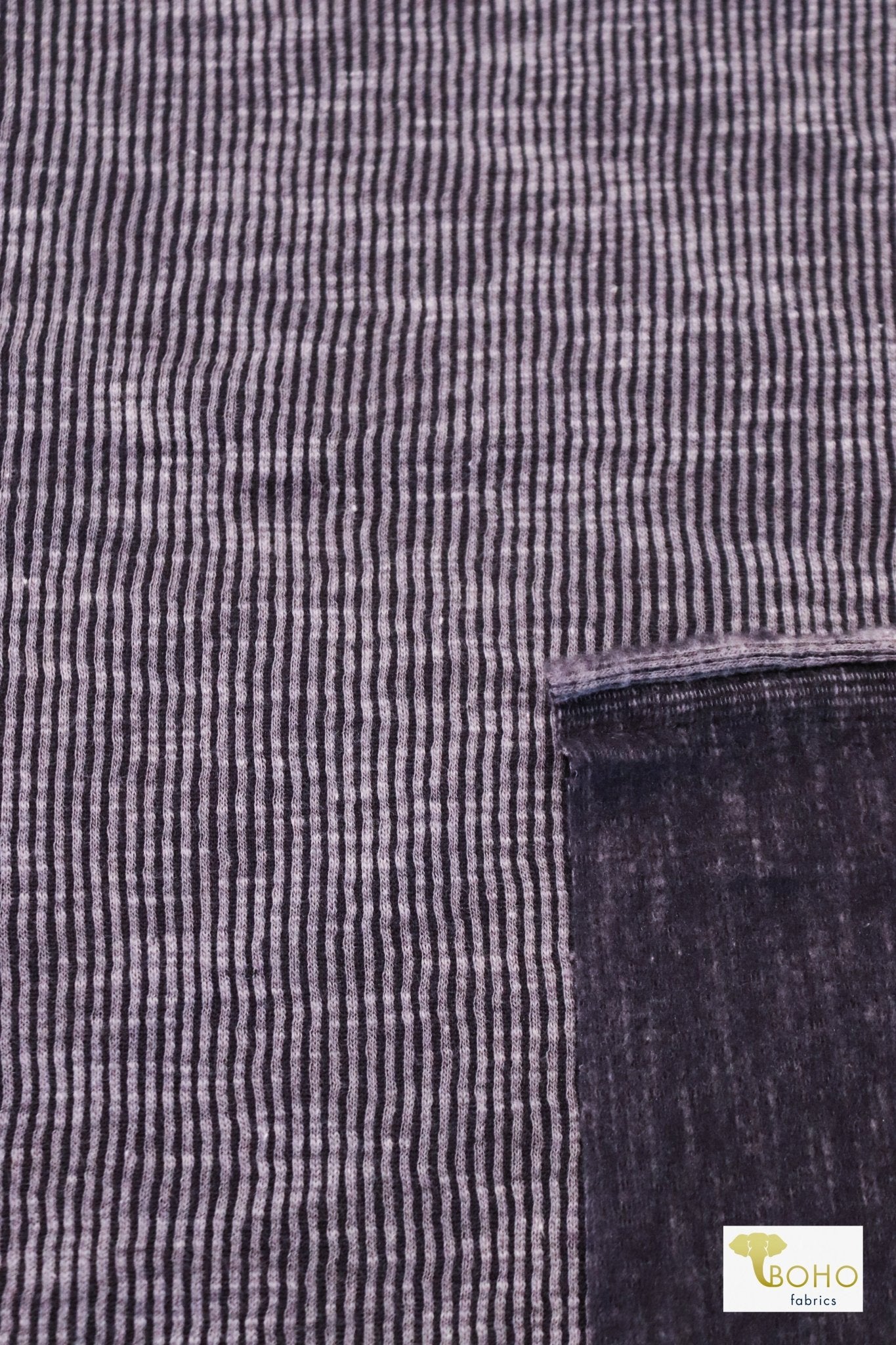 Last Cuts! Blue Violet Vintage, Brushed Rib Knit. - Boho Fabrics