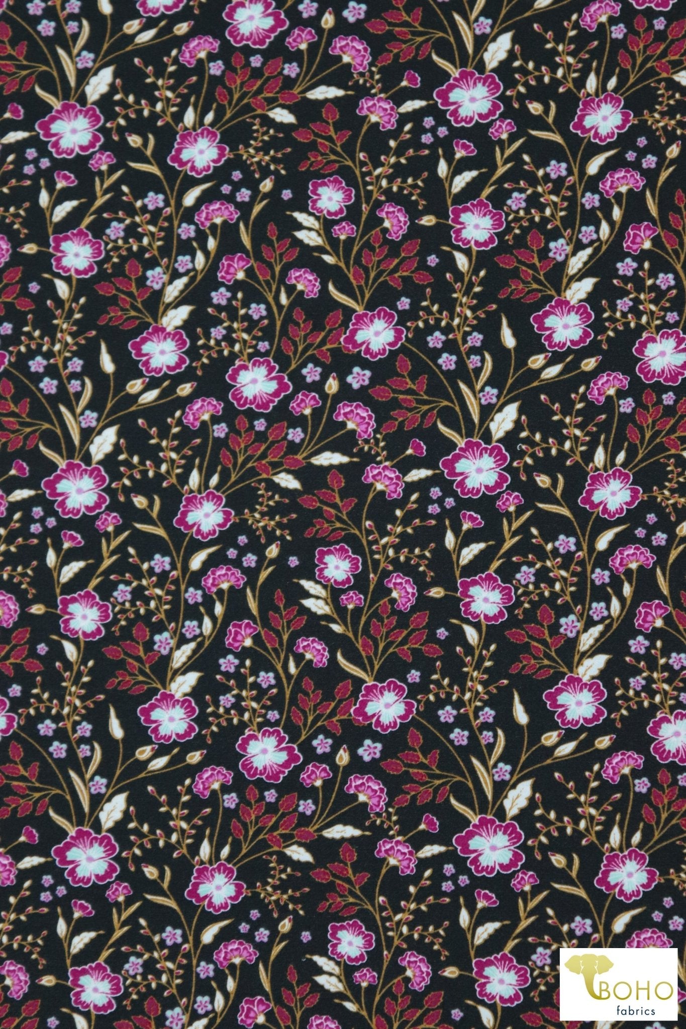 Last Cuts! Bora Bora Florals, Rayon Spandex Print. JER-P-105 - Boho Fabrics