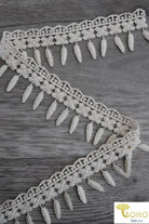 Last Cuts! Butterfly Fringe in Ivory Woven Fringe. - Boho Fabrics