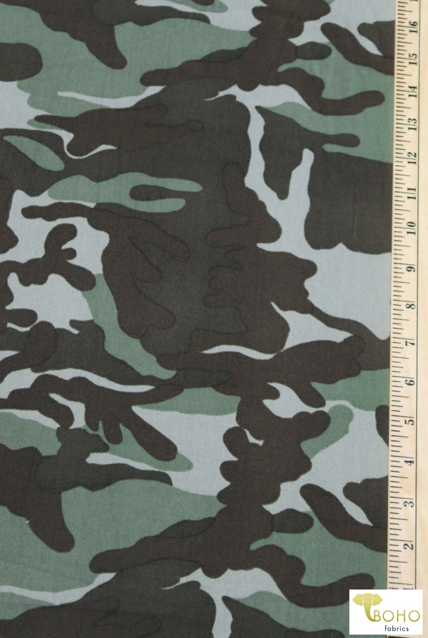 Last Cuts! Camo Green DBP. BPP-305 - Boho Fabrics