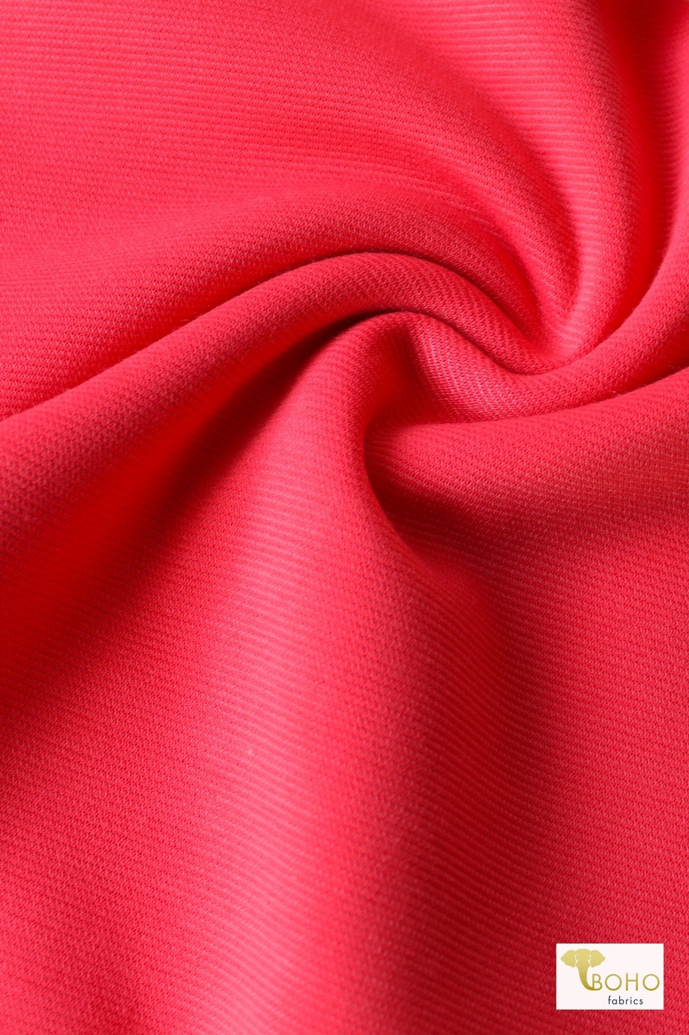 Last Cuts! Coral Ottoman Rib Knit, (Heavier Weight - Similar to Ponte) - Boho Fabrics