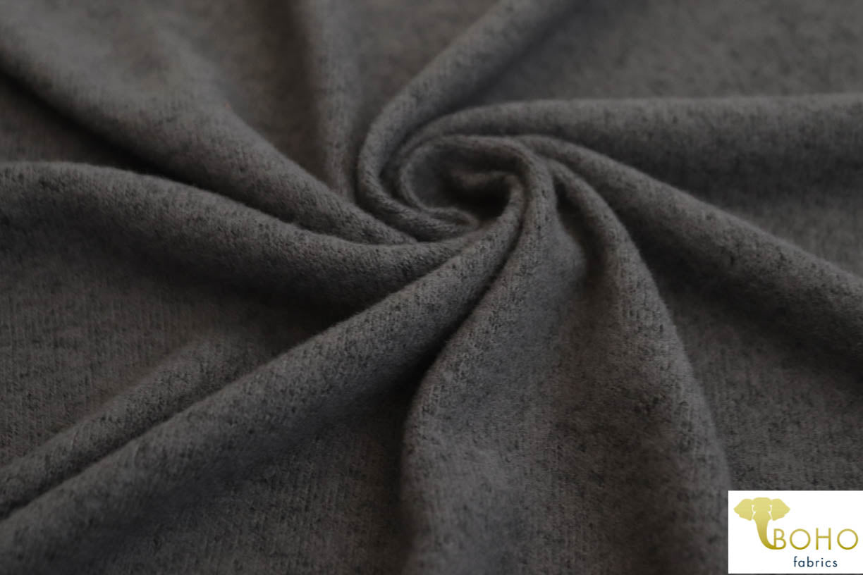 Last Cuts! Dark Gray. Brushed Tri Blend Sweater Knit. SWTR-118 - Boho Fabrics