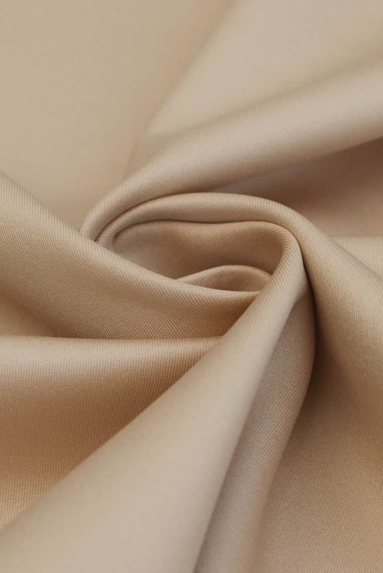 Last Cuts! Dark Ivory. Shiny Coated Athletic/Scuba Knit Fabric. ATH-108-NDE - Boho Fabrics