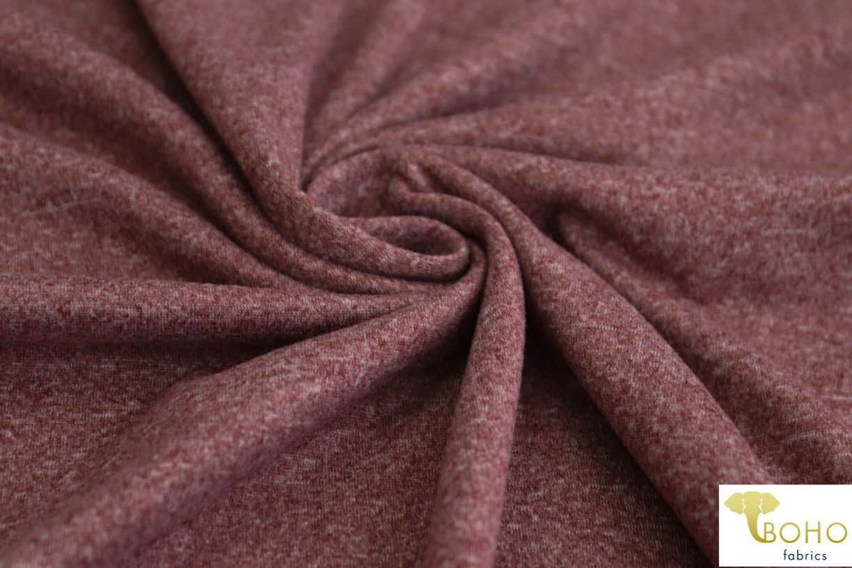Last Cuts! DBP Space Dye: Heather/2-Tone Brick Red. Double Brushed Poly Knit Fabric. BP-119-RED - Boho Fabrics