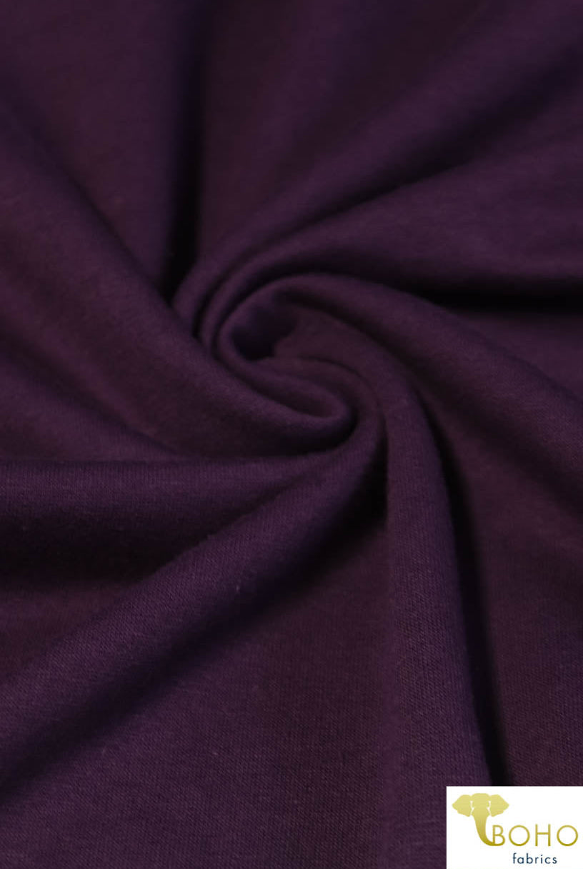 Last Cuts! Deep Plum Purple. Cotton French Terry. CLFT-938-DP. - Boho Fabrics