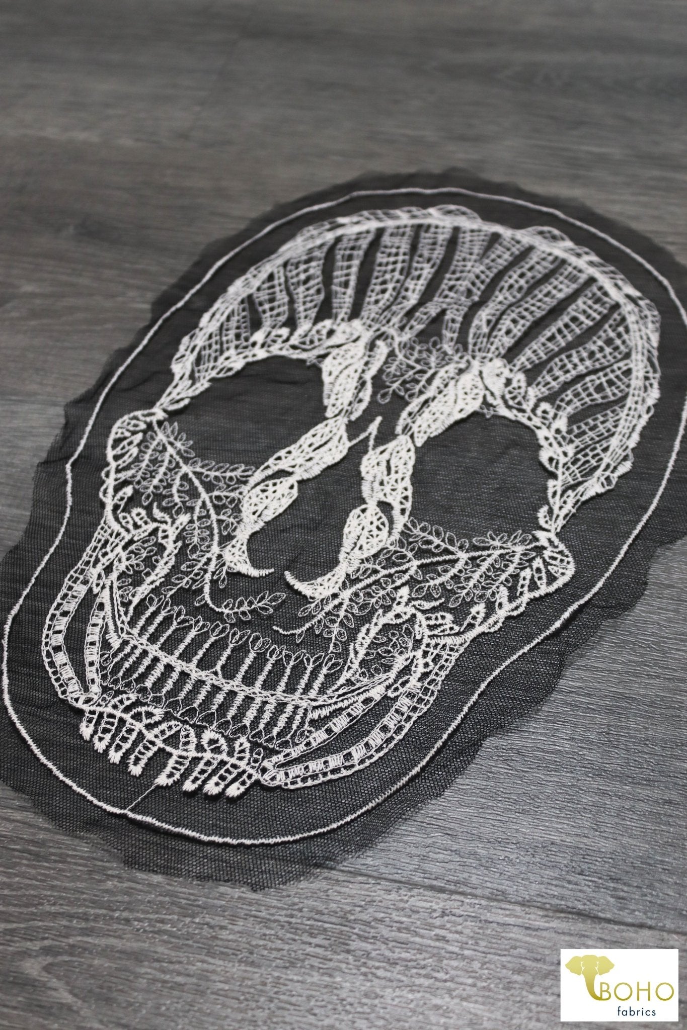 Last Cuts! Embroidered Skull Applique. EA-01 - Boho Fabrics