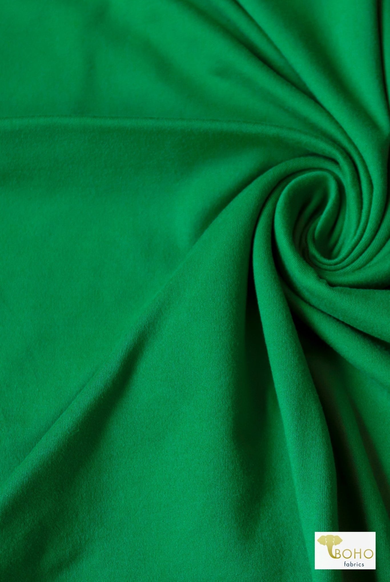 Last Cuts! Emerald Isle Green, Double Brushed Poly Solid Knit - Boho Fabrics - Brushed Poly Solid Fabric