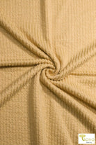 Last Cuts! Golden Yellow Mini Cable Stripes, 5x5 Rib Knit. RIB-130-YLW - Boho Fabrics - Rib Solid, Knit Fabric
