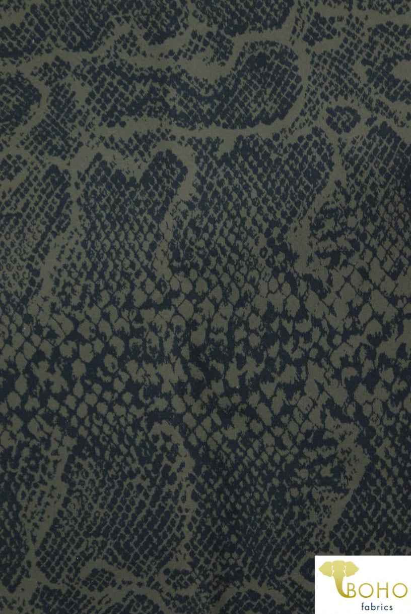Last Cuts! Green Snakeskin. Athletic Knit Fabric. ATH-115-GRN - Boho Fabrics - Athletic Knit Fabric