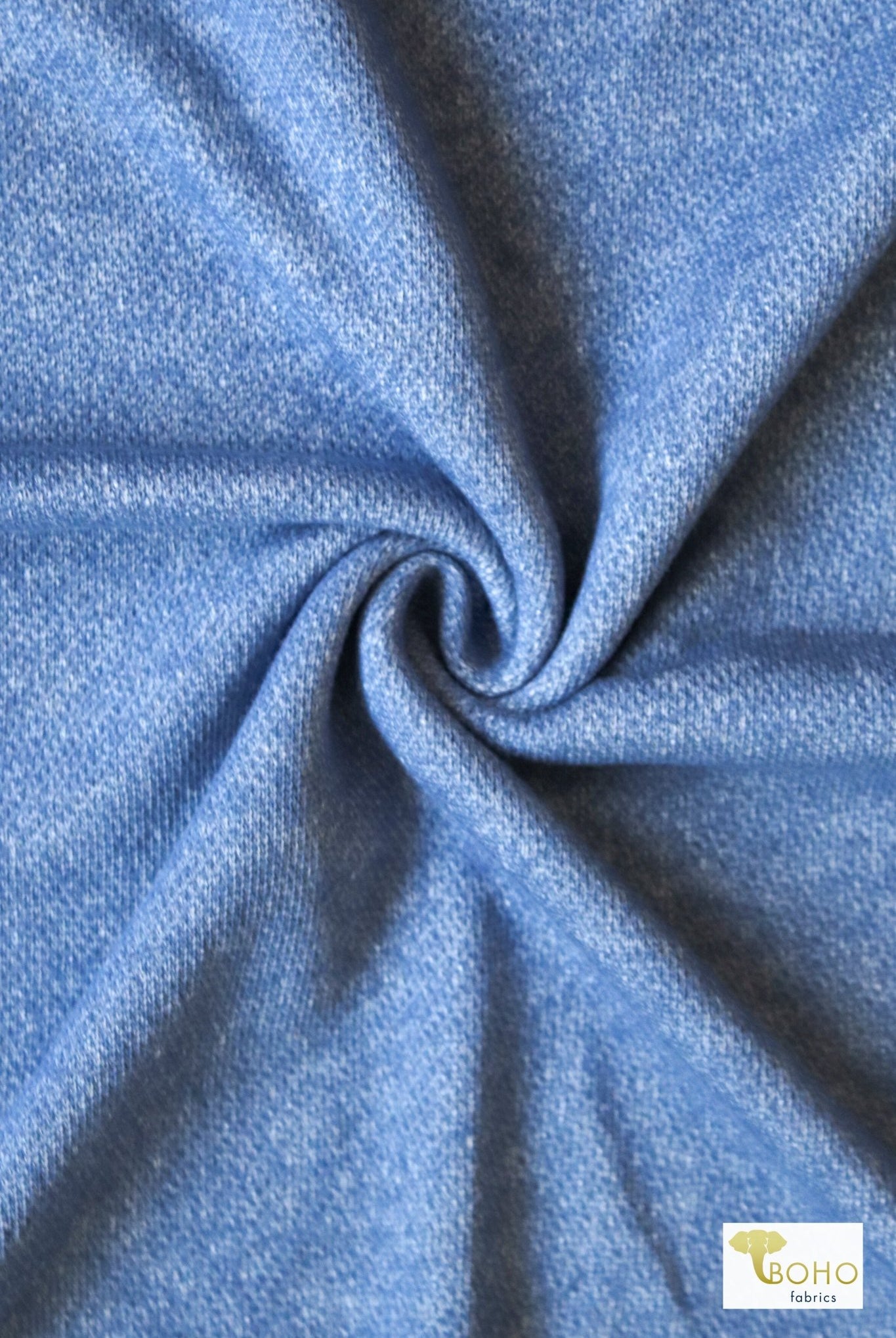 Last Cuts! Hydrangea Blue, French Terry Fabric - Boho Fabrics