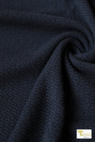Last Cuts! Manhattan Blue, Soft Jacquard Knit - Boho Fabrics