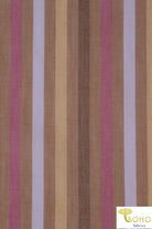 Last Cuts! Multicolor Warm Stripes on Tan. Cotton Woven Fabric. WV-103-BRW - Boho Fabrics