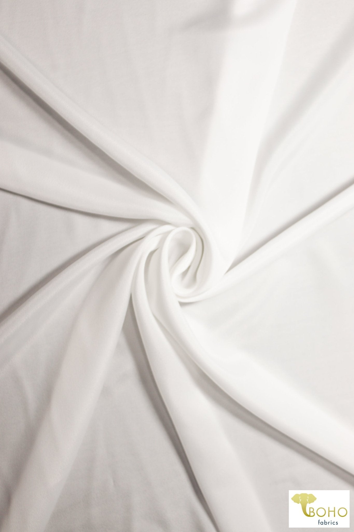 Last Cuts! Opal White, Crepe De Chine, Polyester Woven. WVS-301 - Boho Fabrics