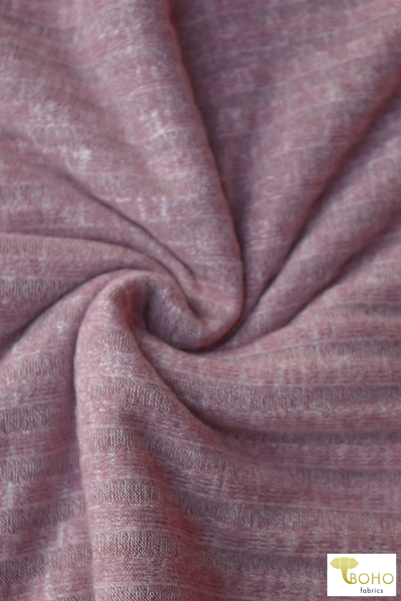 Last Cuts! Peony Pink Brushed Ribbed Knit. BRIB-203 - Boho Fabrics