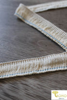 Last Cuts! Perfect Mini Fringe in Ivory. 5/8" Woven Fringe. - Boho Fabrics