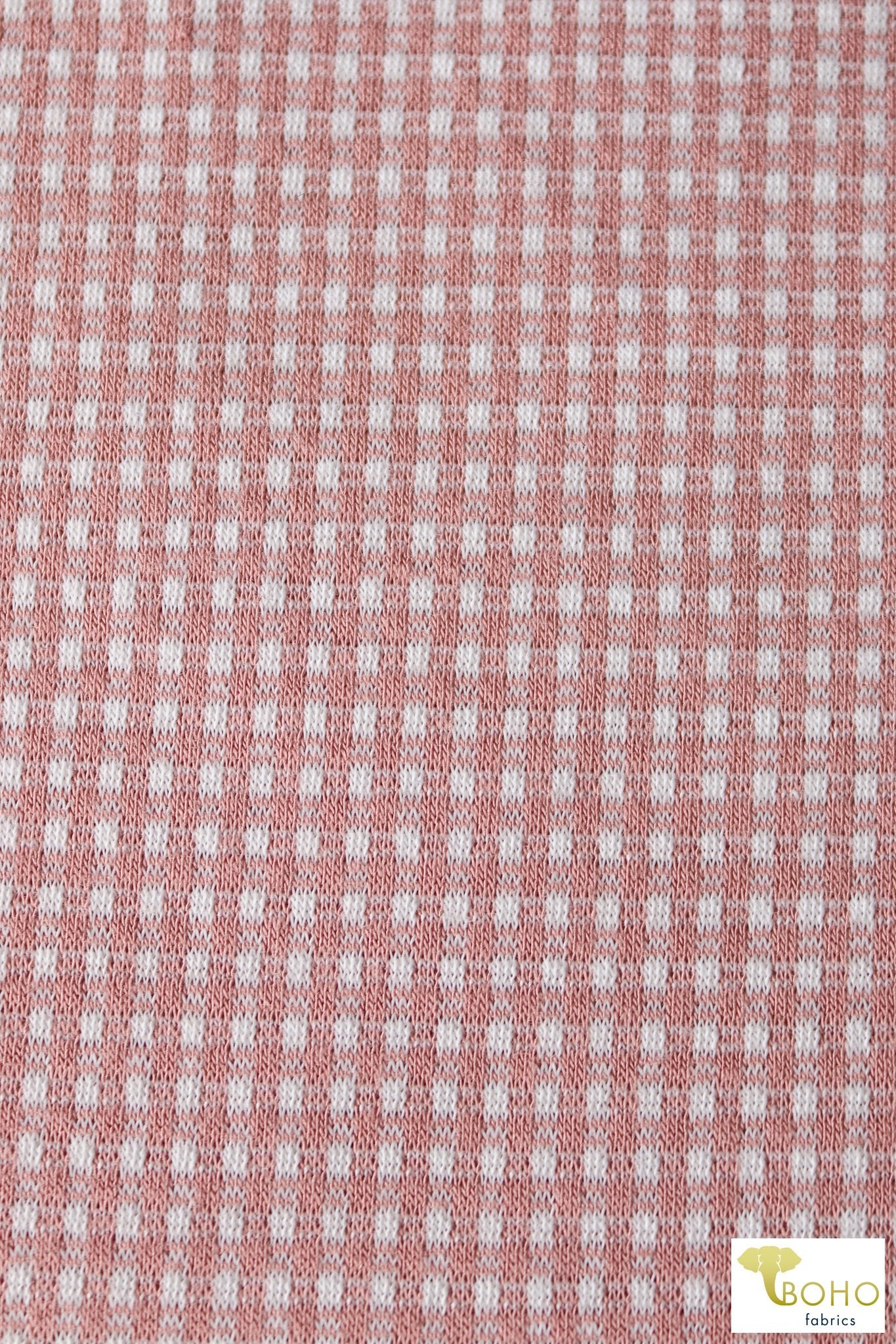 Last Cuts! Pink Basketweave, Jacquard Knit - Boho Fabrics