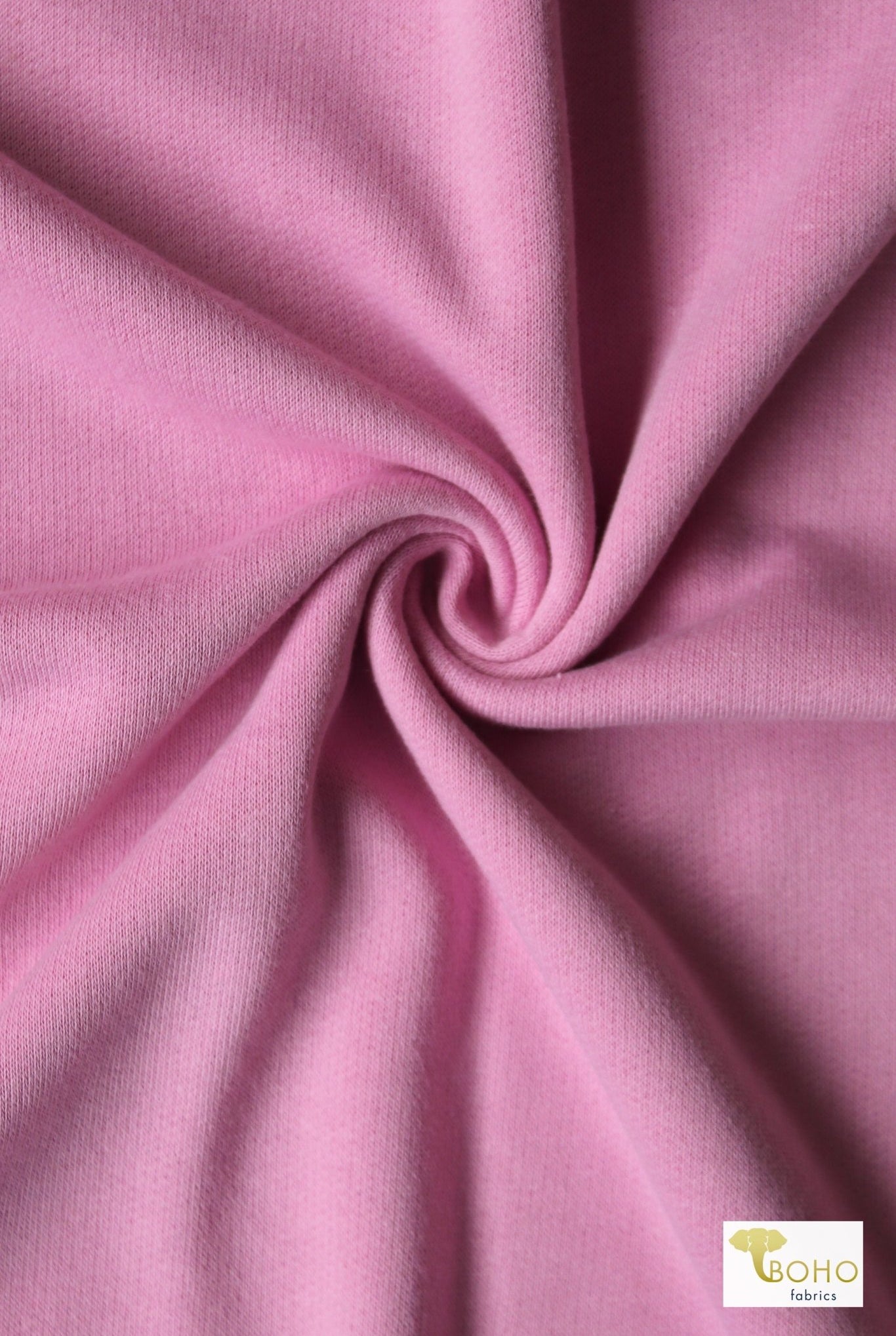 Last Cuts! Pink Frosting, Cotton French Terry Solid Fabric - Boho Fabrics